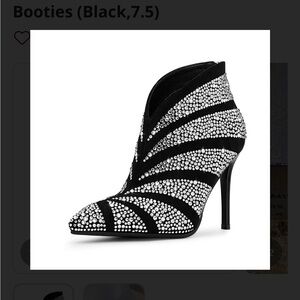 Stunning Black and Silver Women's Ankle Booties